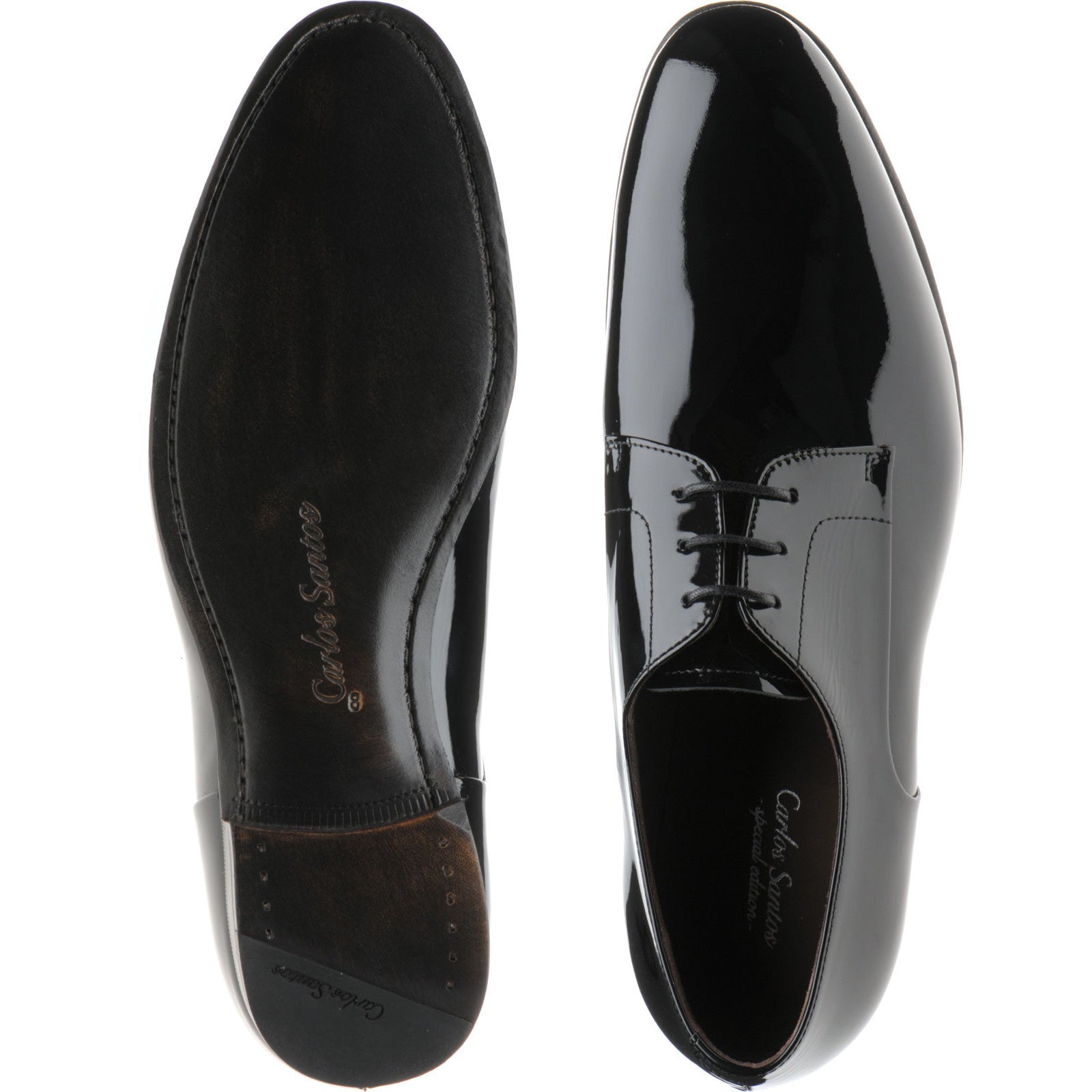 Product image for Carlos Santos 9832 mens Derby shoes in black patent