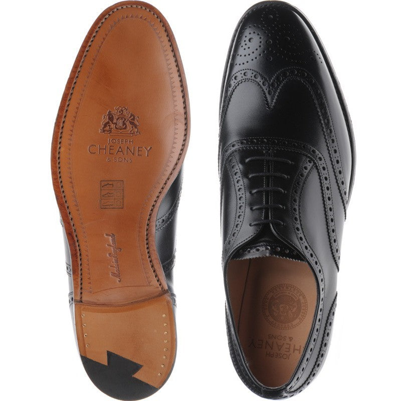Cheaney Arthur III mens brogues in black calf – Herring Shoes