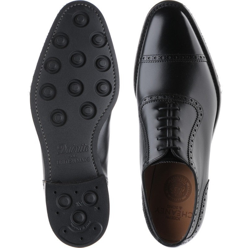 JOSEPH CHEANEY fenchurch 革靴　8F ブラック ビジネス Cheaney Fenchurch Rubber mens rubber-soled semi-brogues in black