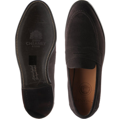 Product image for Cheaney Hadley mens loafers in brown suede (second)
