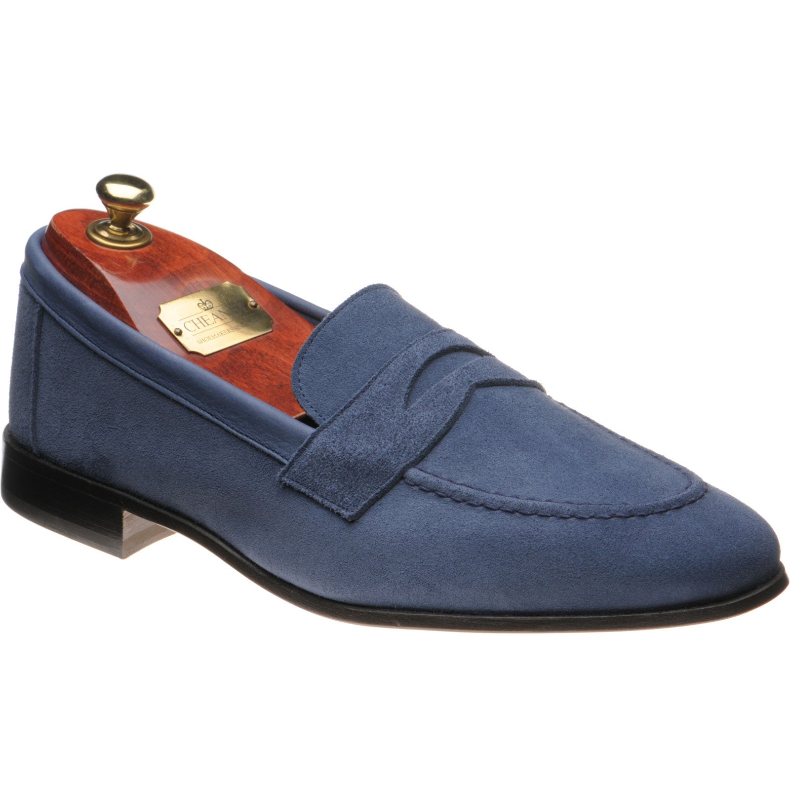 Product image for Cheaney Toby mens loafers in blue suede
