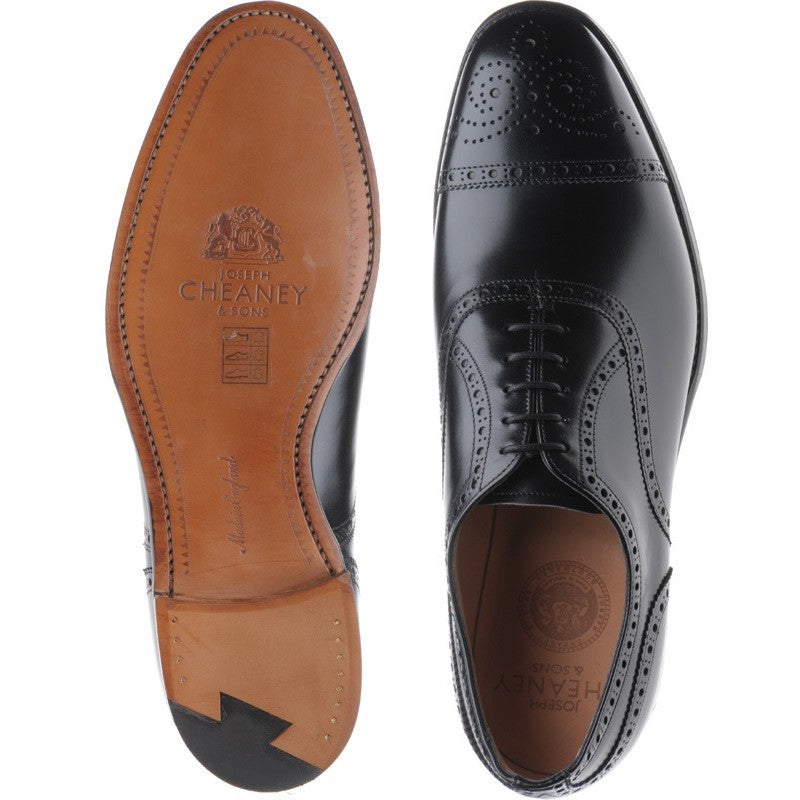 【JOSEPH CHEANEY】 WILFRED/ ブラックUK8(G) Cheaney Wilfred mens semi-brogues in black calf – Herring Shoes