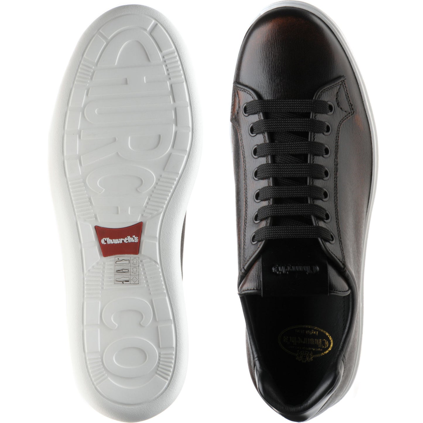 Product image for Church Boland Plus 2 mens rubber-soled trainers in brandy