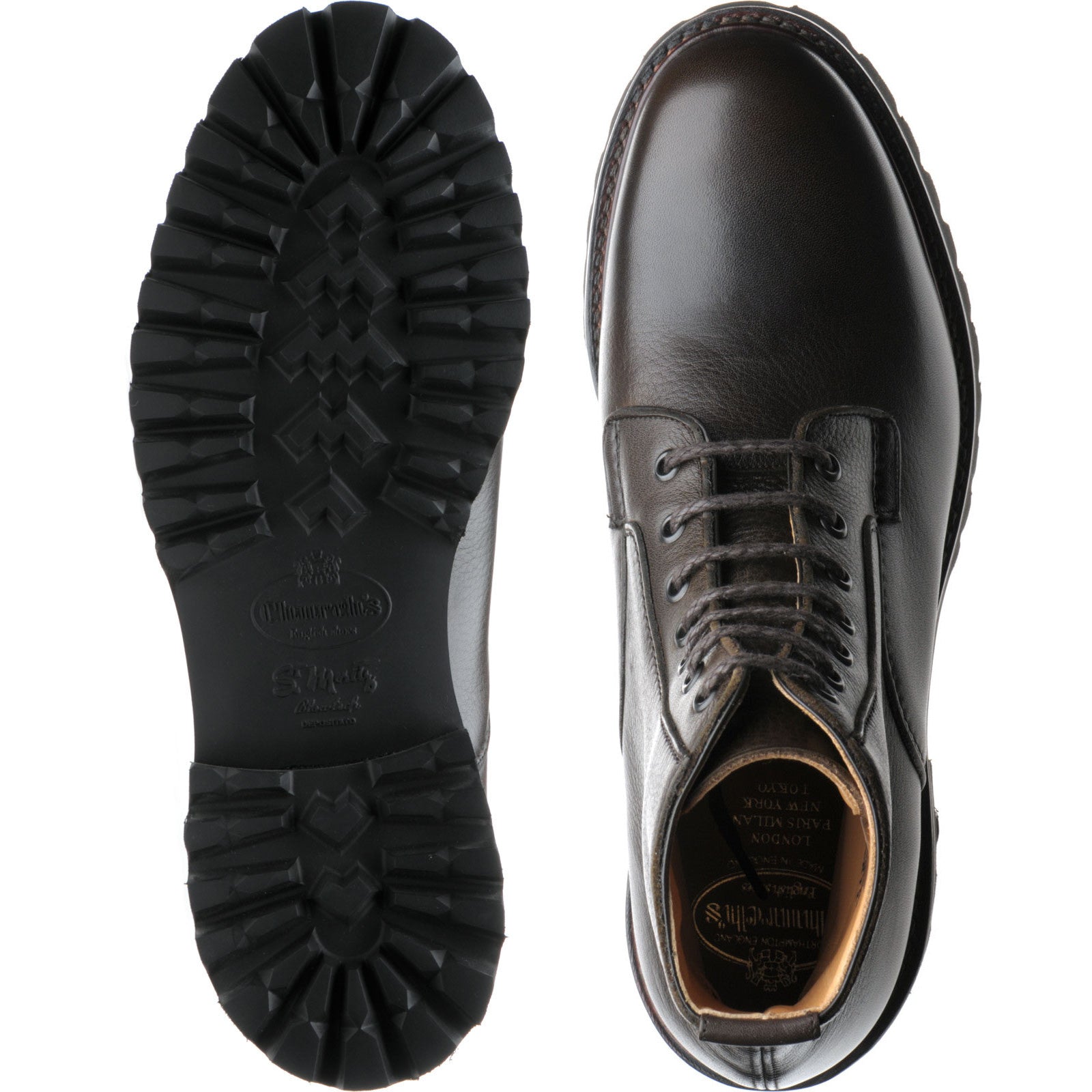 Product image for Church Coalport 2 mens rubber-soled boots in ebony grain