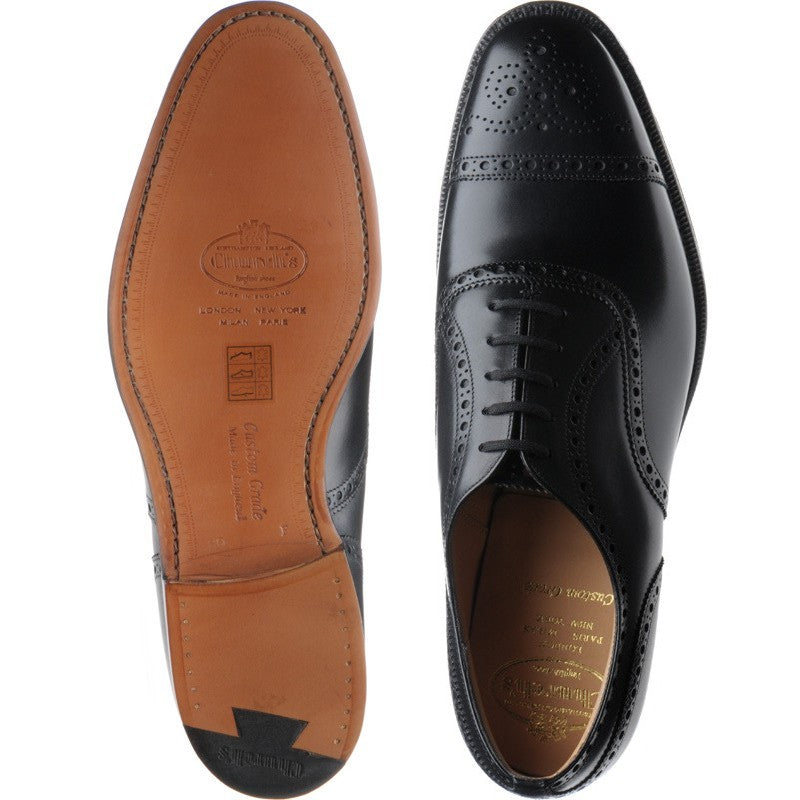 靴 Church's diplomat 80F Church Diplomat mens semi-brogues in black calf – Herring Shoes