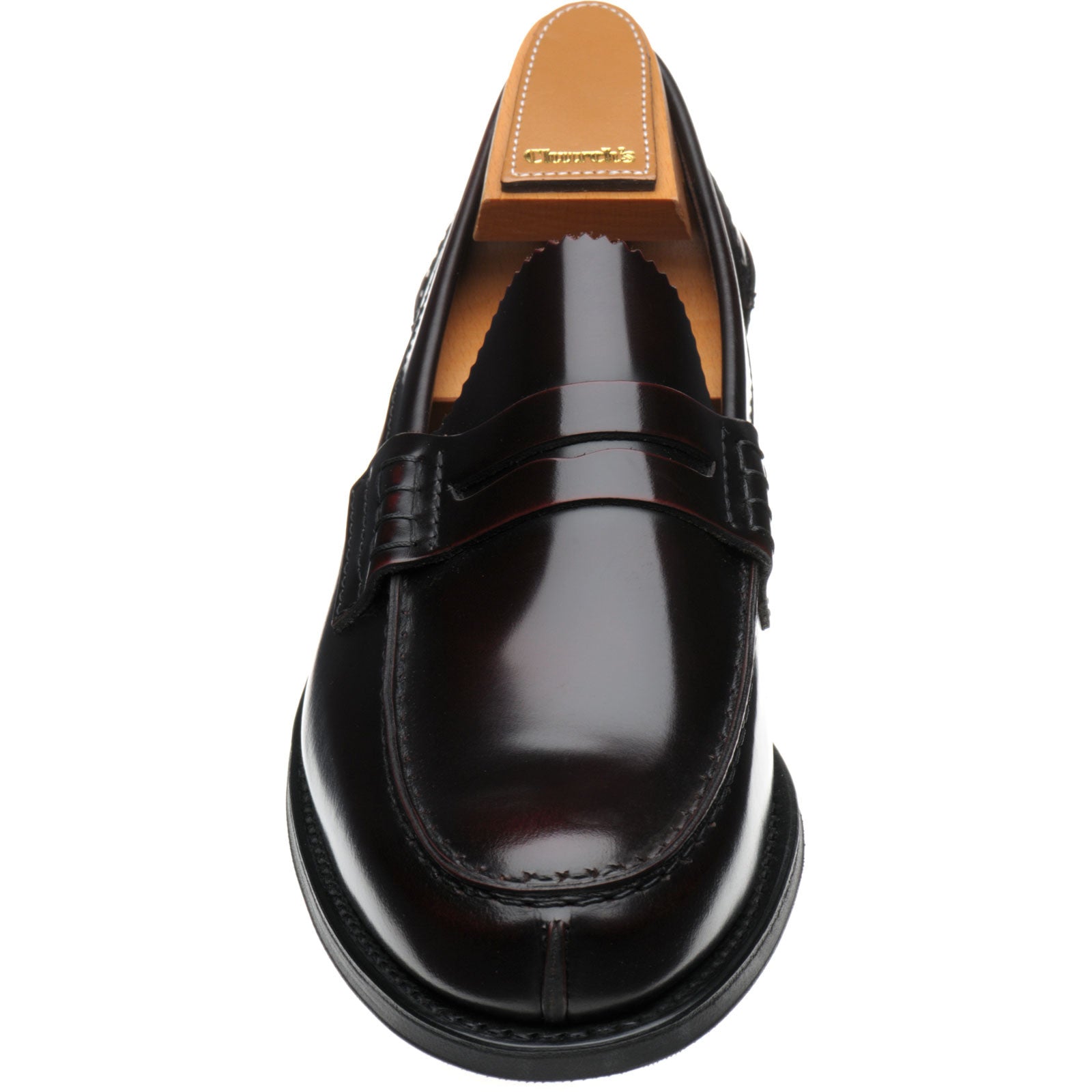 Product image for Church Tunbridge R mens rubber-soled loafers in burgundy