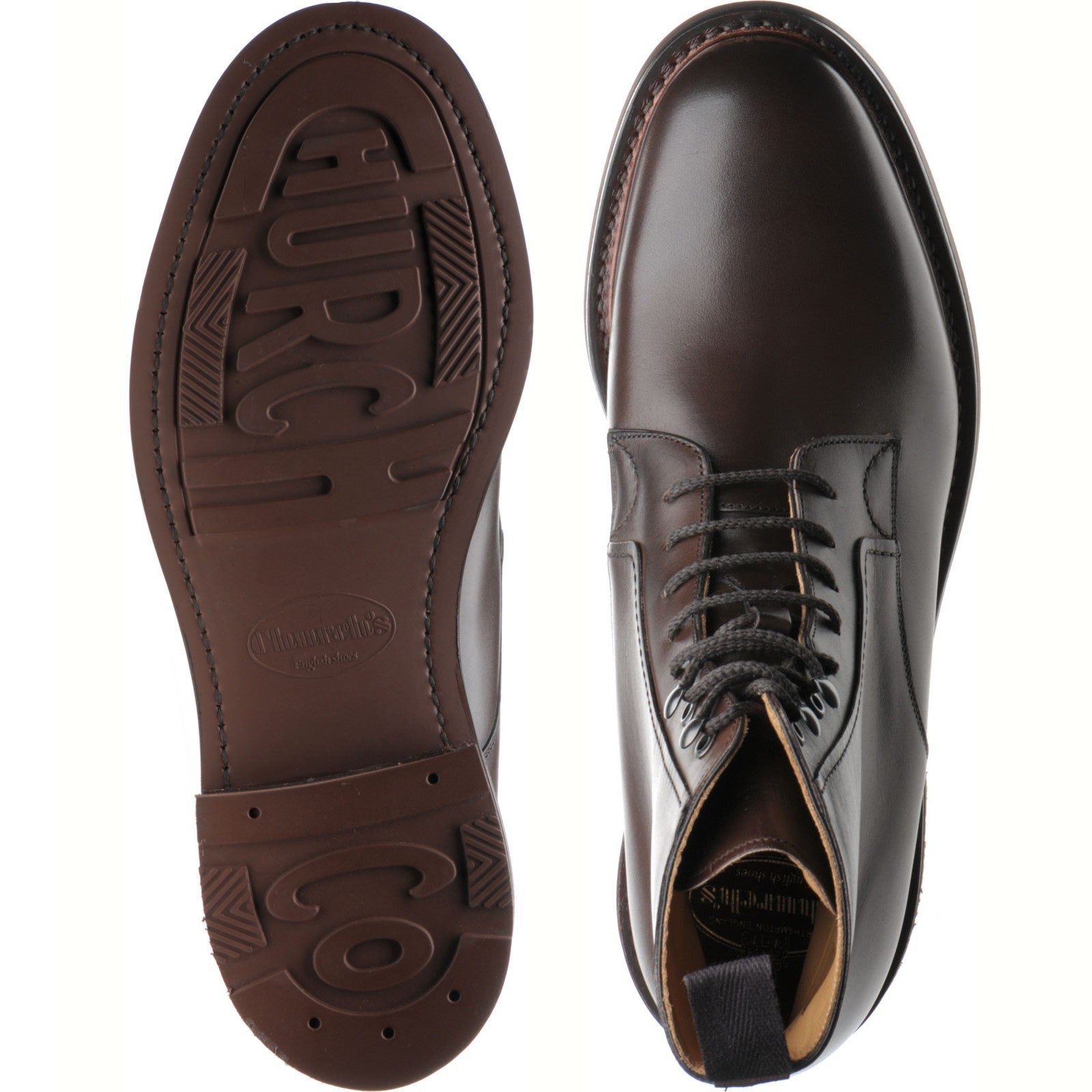 Product image for Church Wootton mens rubber-soled boots in ebony calf