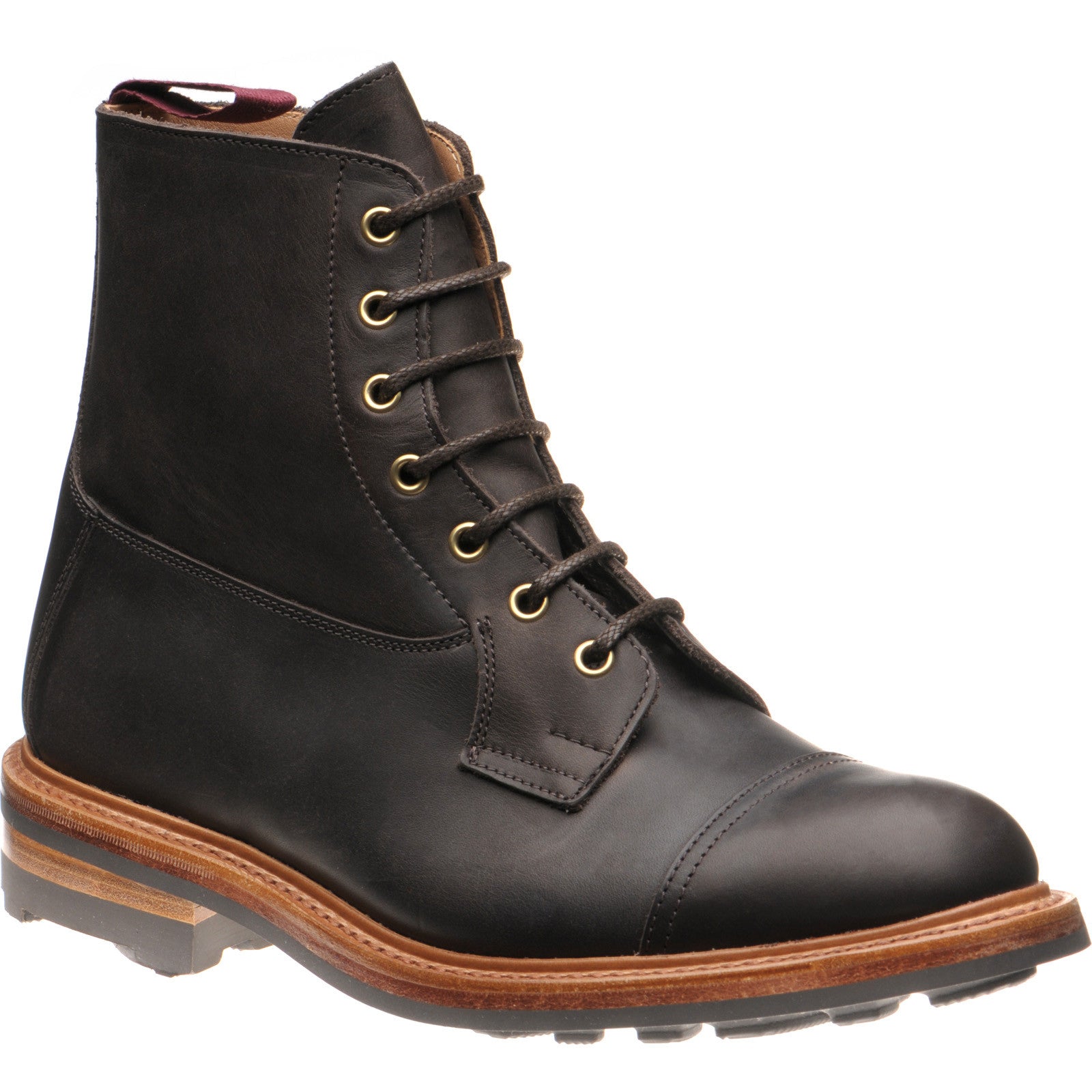 Product image for Herring Allan mens rubber-soled boots in dark brown