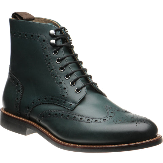 Product image for Herring Ambleside II Rubber mens rubber-soled brogue boots in emerald