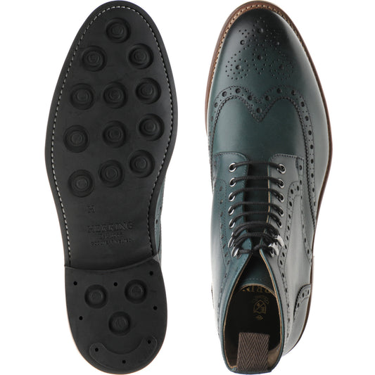 Product image for Herring Ambleside II Rubber mens rubber-soled brogue boots in emerald