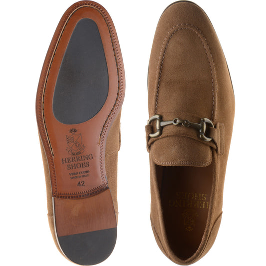 Product image for Herring Ancona mens hybrid-soled loafers in taupe suede