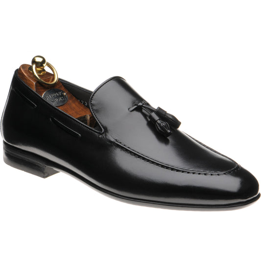 Product image for Herring Andalusia mens rubber-soled tasselled loafers in black calf (second)