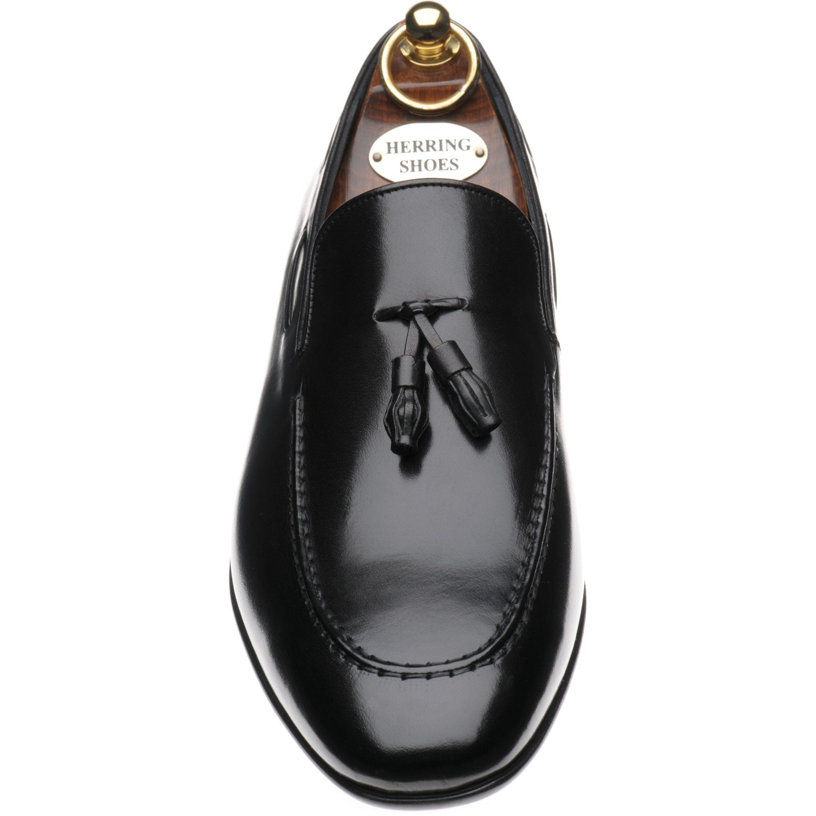 Product image for Herring Andalusia mens rubber-soled tasselled loafers in black calf (second)