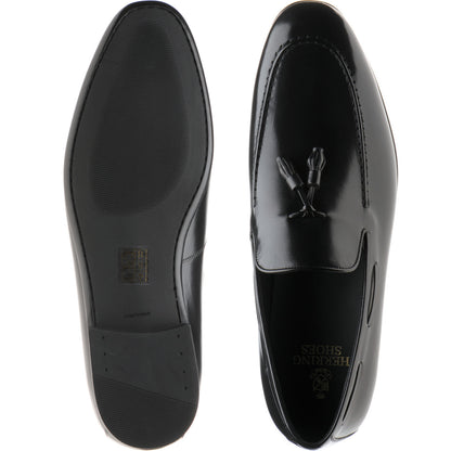 Product image for Herring Andalusia mens rubber-soled tasselled loafers in black calf