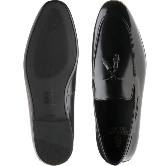 Product image for Herring Andalusia mens rubber-soled tasselled loafers in black calf (second)
