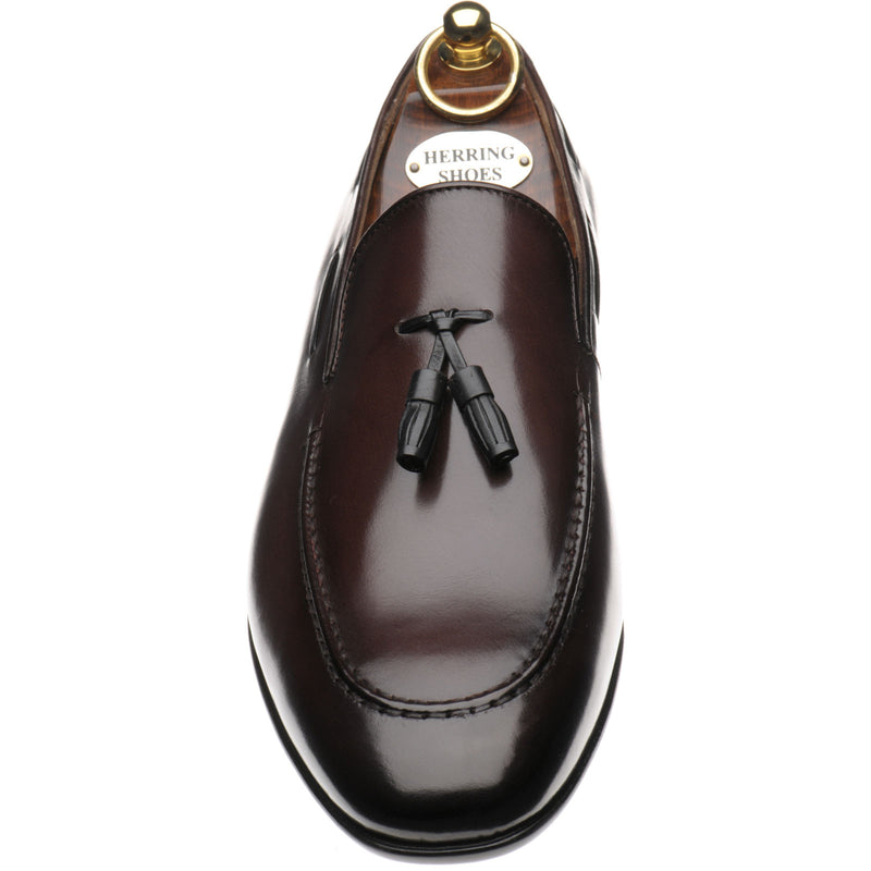 Product image for Herring Andalusia mens rubber-soled tasselled loafers in brown calf (second)