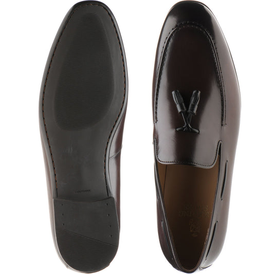 Product image for Herring Andalusia mens rubber-soled tasselled loafers in brown calf (second)