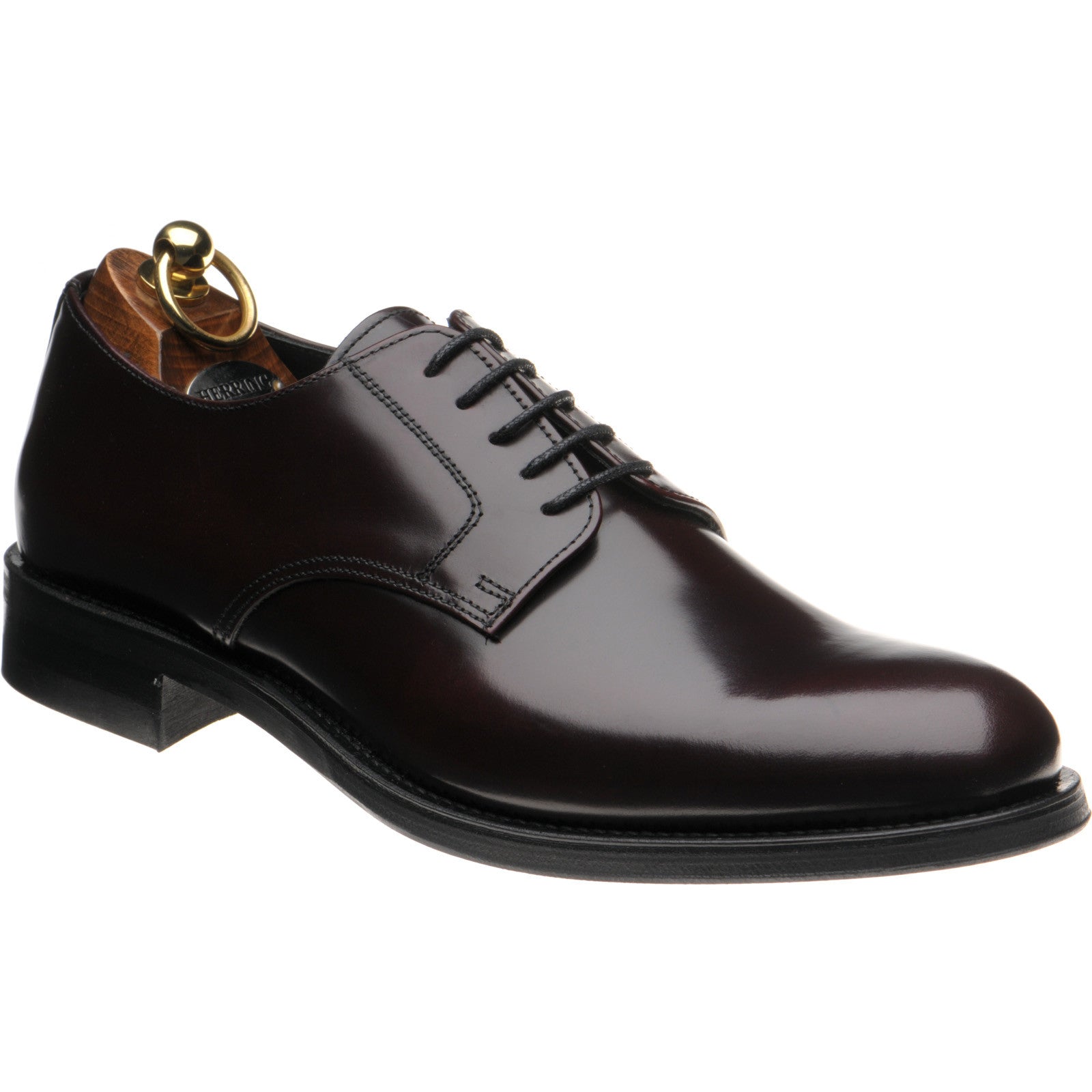 Product image for Herring Arundel mens rubber-soled Derby shoes in burgundy polished