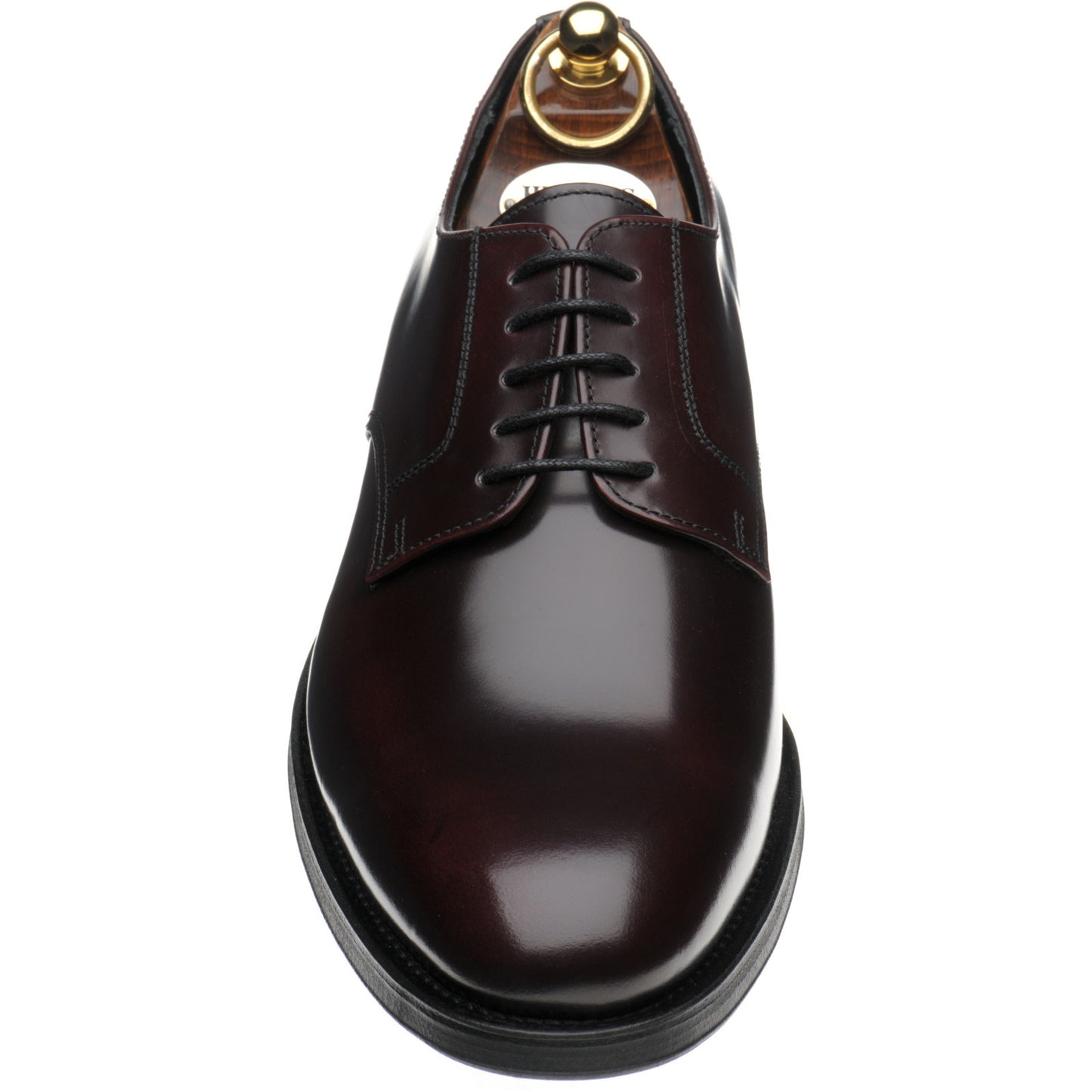 Product image for Herring Arundel mens rubber-soled Derby shoes in burgundy polished