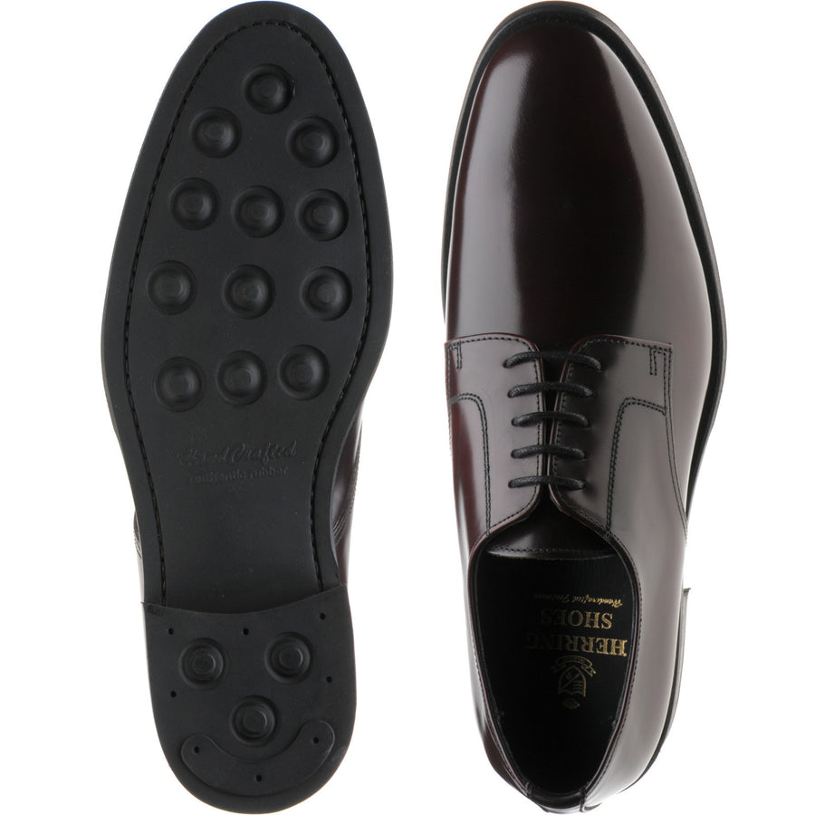 Product image for Herring Arundel mens rubber-soled Derby shoes in burgundy polished (second)