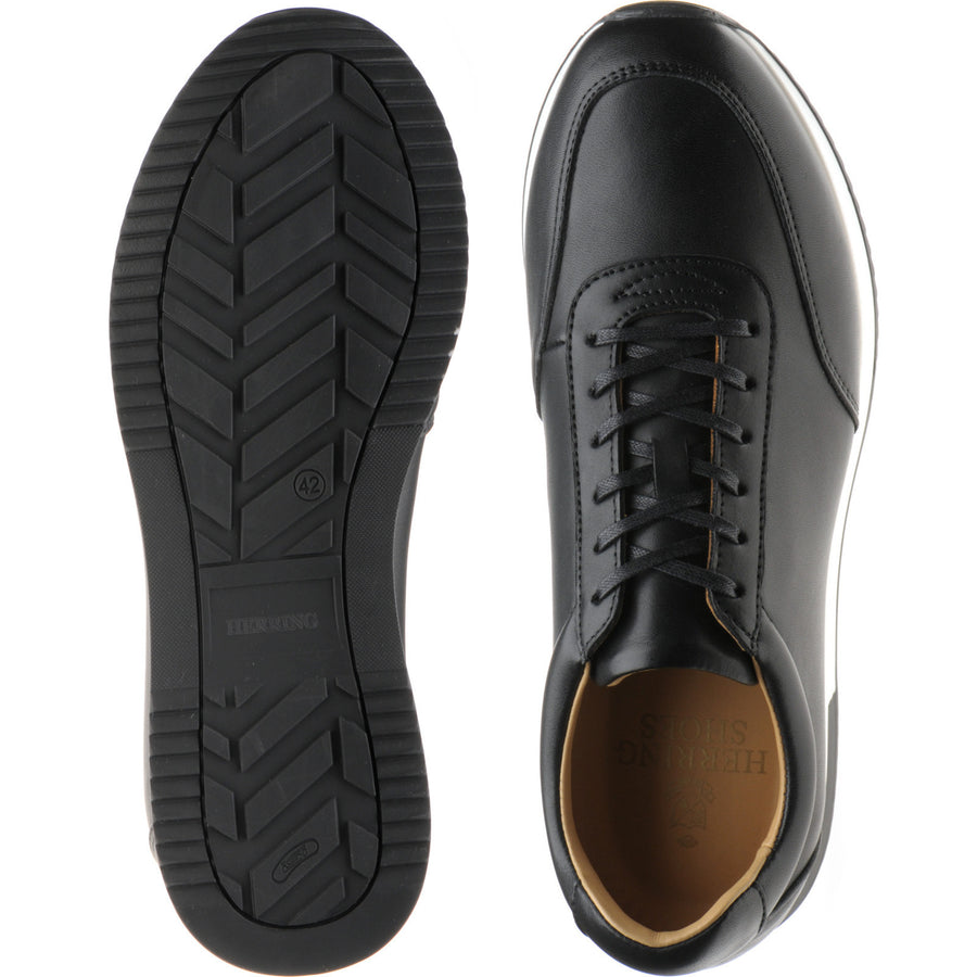 Product image for Herring Atlanta mens rubber-soled trainers in black calf (second)
