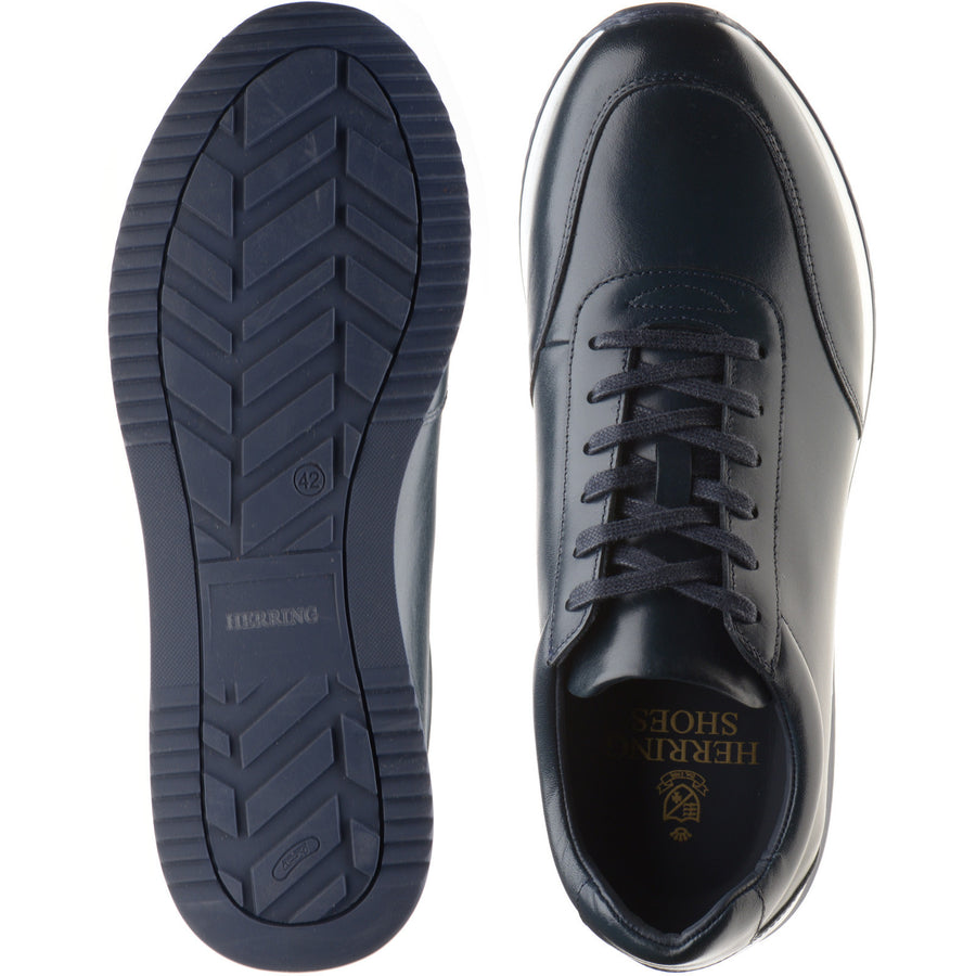 Product image for Herring Atlanta mens rubber-soled trainers in navy calf (second)