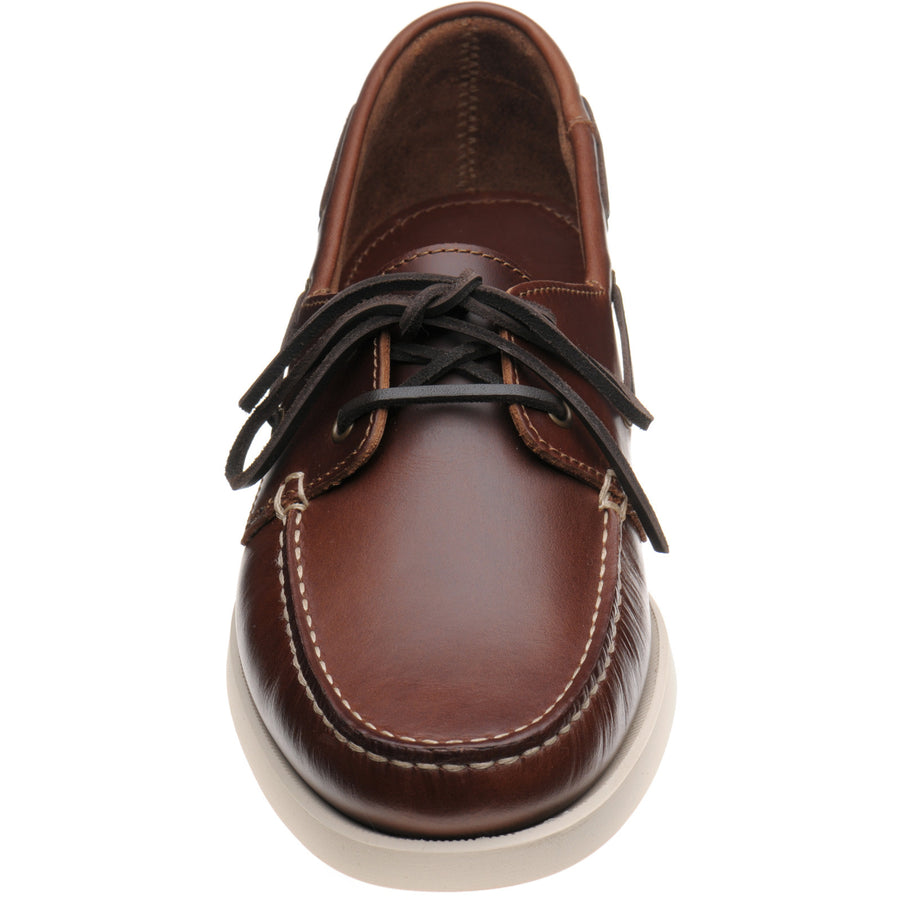 Product image for Herring Atlantic mens rubber-soled deck shoes in brown waxy (second)