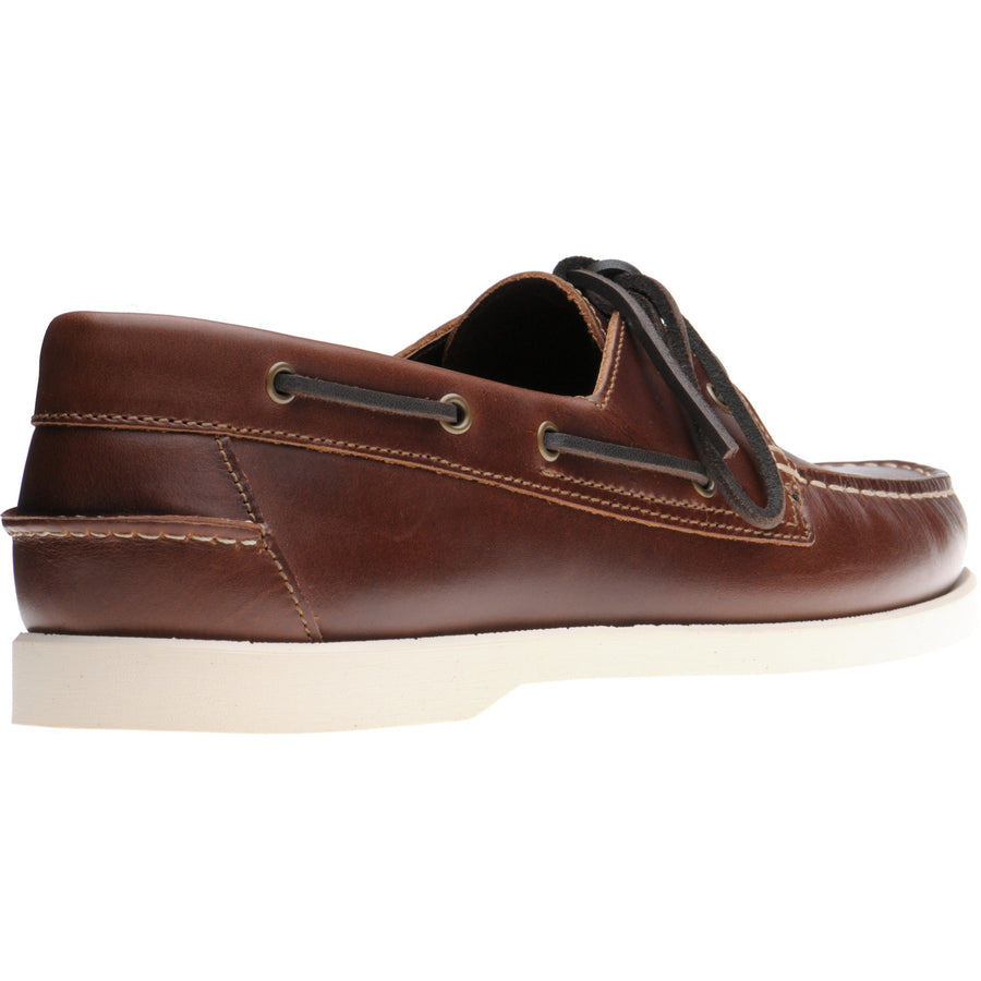 Product image for Herring Atlantic mens rubber-soled deck shoes in brown waxy (second)