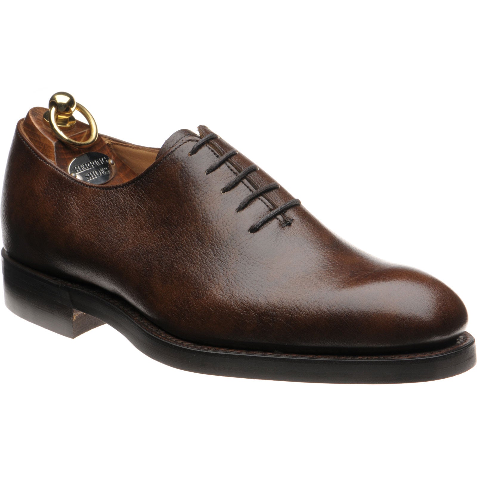 Product image for Herring Bandon mens rubber-soled wholecuts in brown shadow grain 