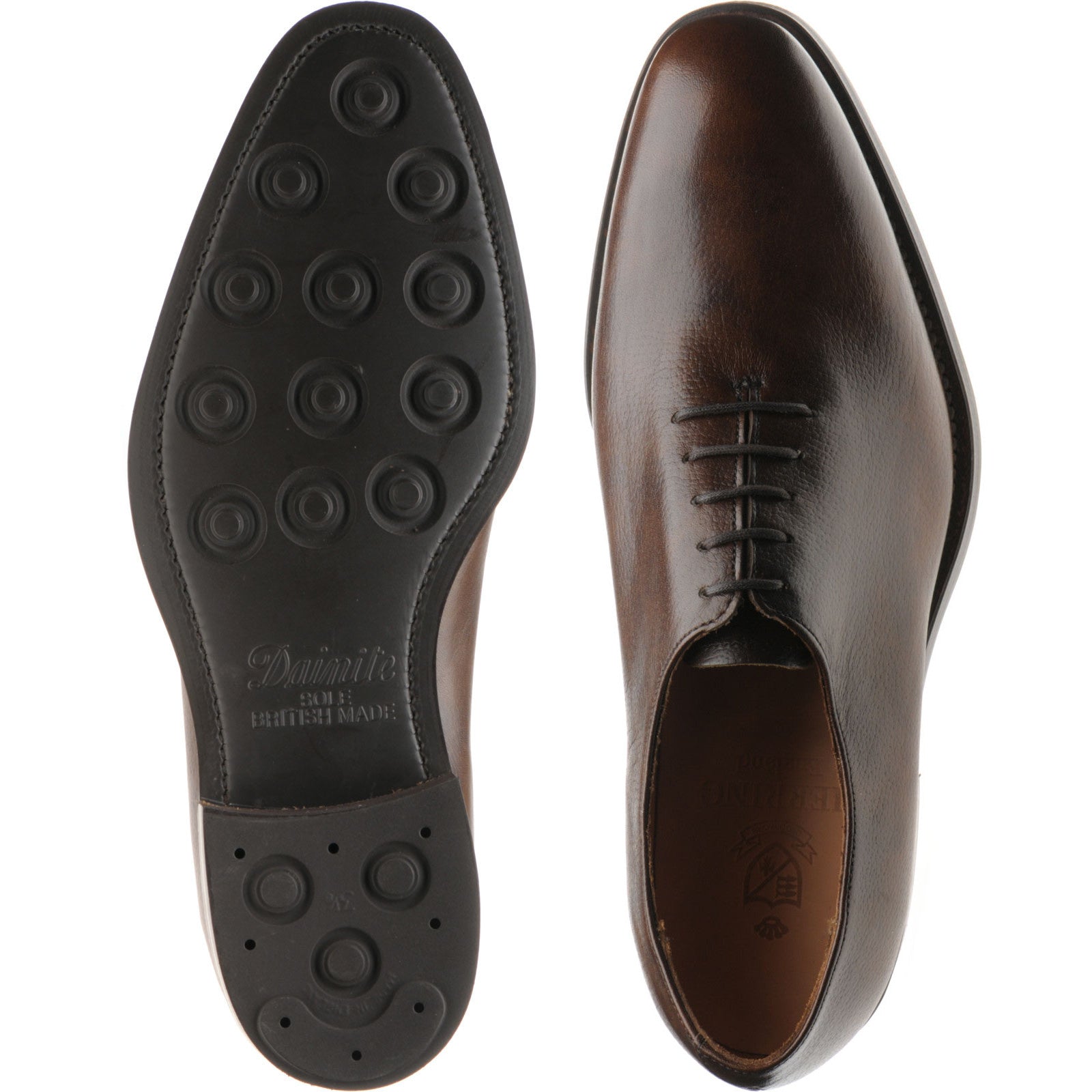 Product image for Herring Bandon mens rubber-soled wholecuts in brown shadow grain 