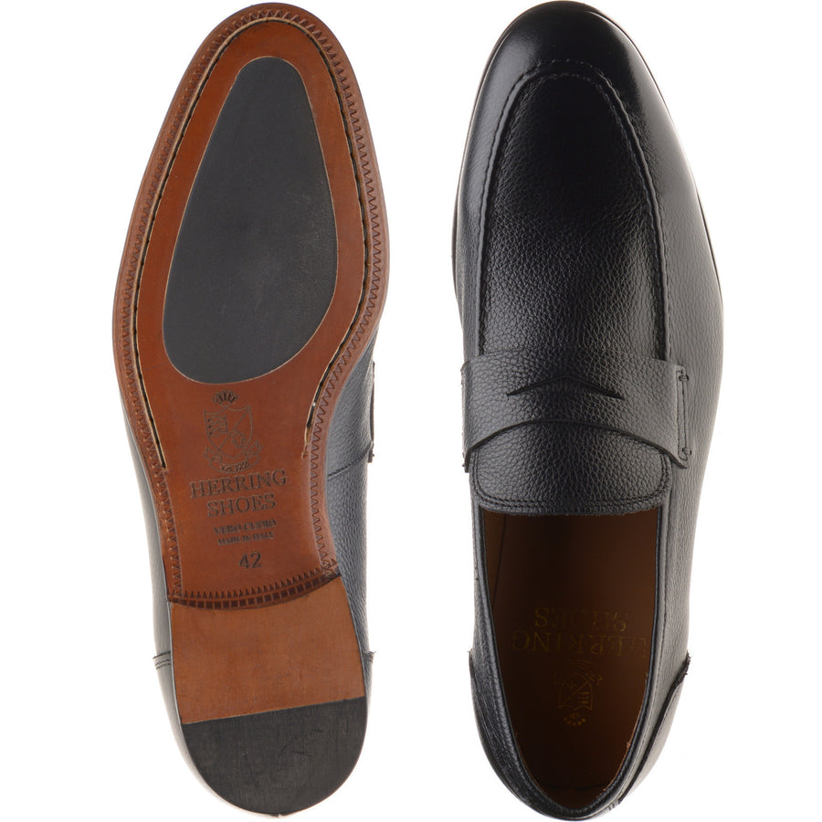 Product image for Herring Barbato mens hybrid-soled loafers in black grain (second)