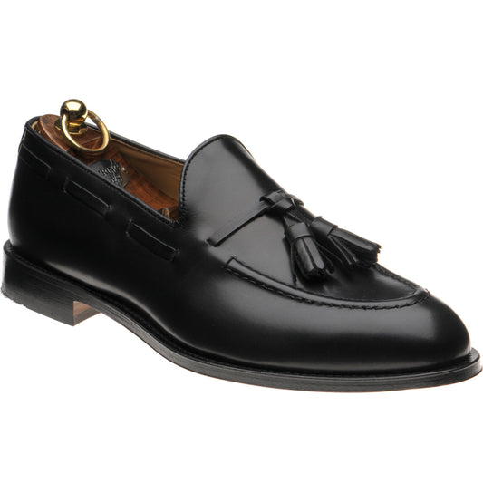 Product image for Herring Barcelona III mens tasselled loafers in black calf (second)