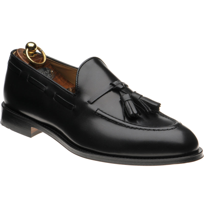 Product image for Herring Barcelona III mens tasselled loafers in black calf (second)