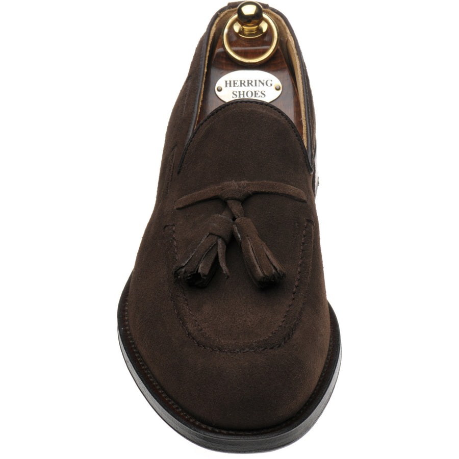 Product image for Herring Barcelona III mens tasselled loafers in brown suede (second)