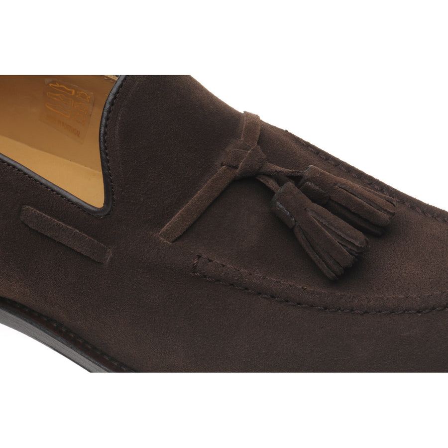 Product image for Herring Barcelona III mens tasselled loafers in brown suede (second)