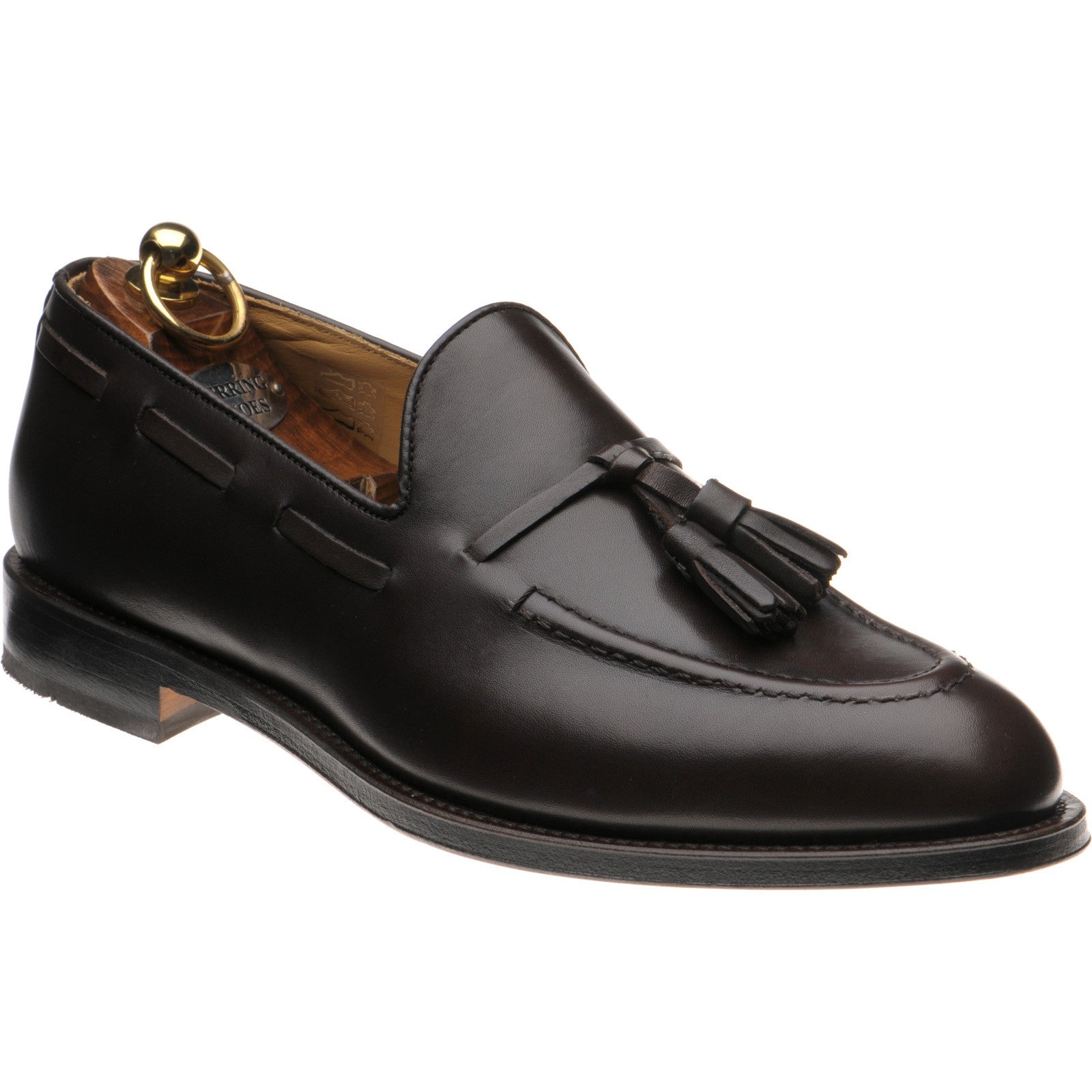 Product image for Herring Barcelona III mens tasselled loafers in dark brown calf (second)