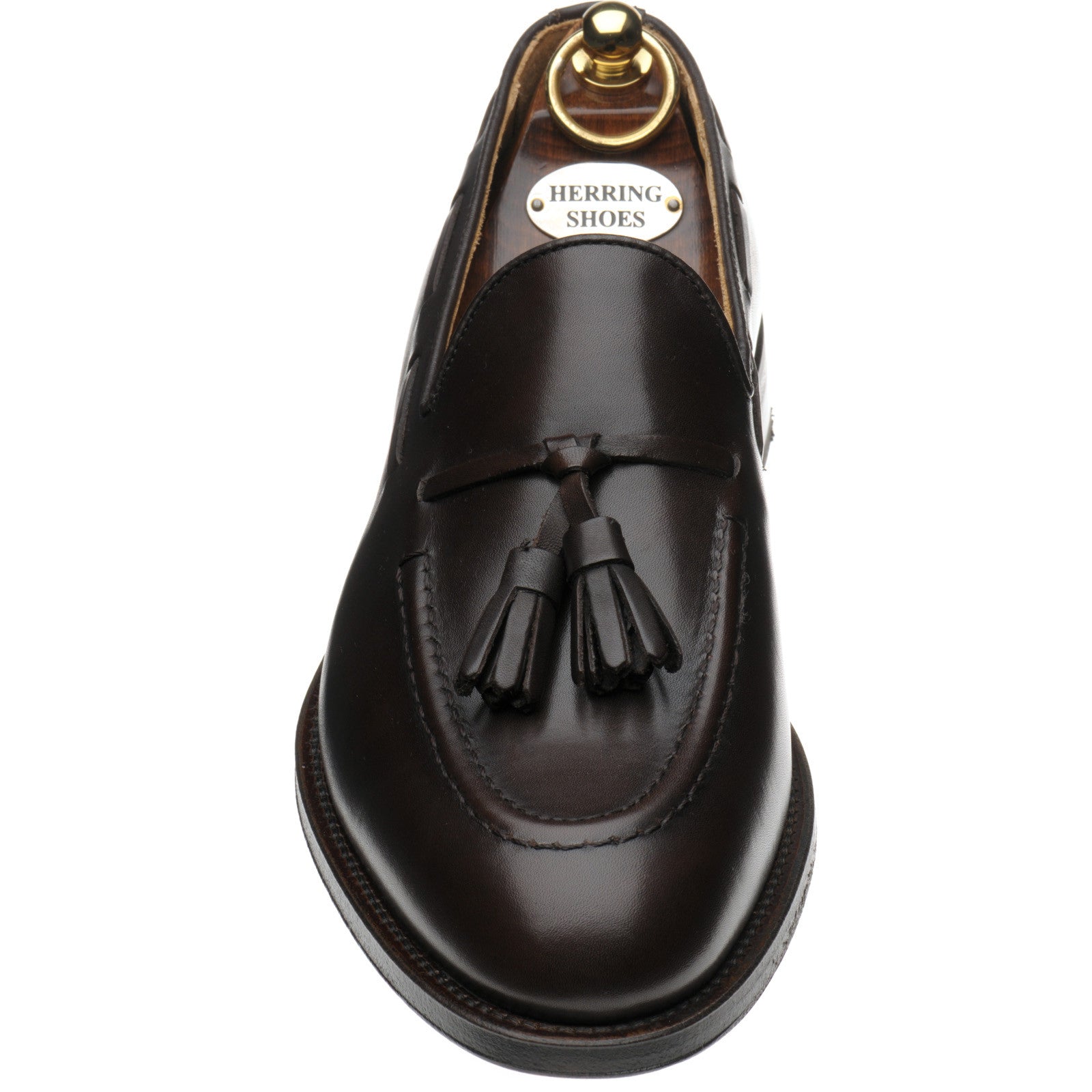 Product image for Herring Barcelona III mens tasselled loafers in dark brown calf (second)
