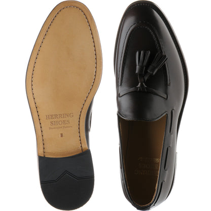 Product image for Herring Barcelona III mens tasselled loafers in dark brown calf (second)