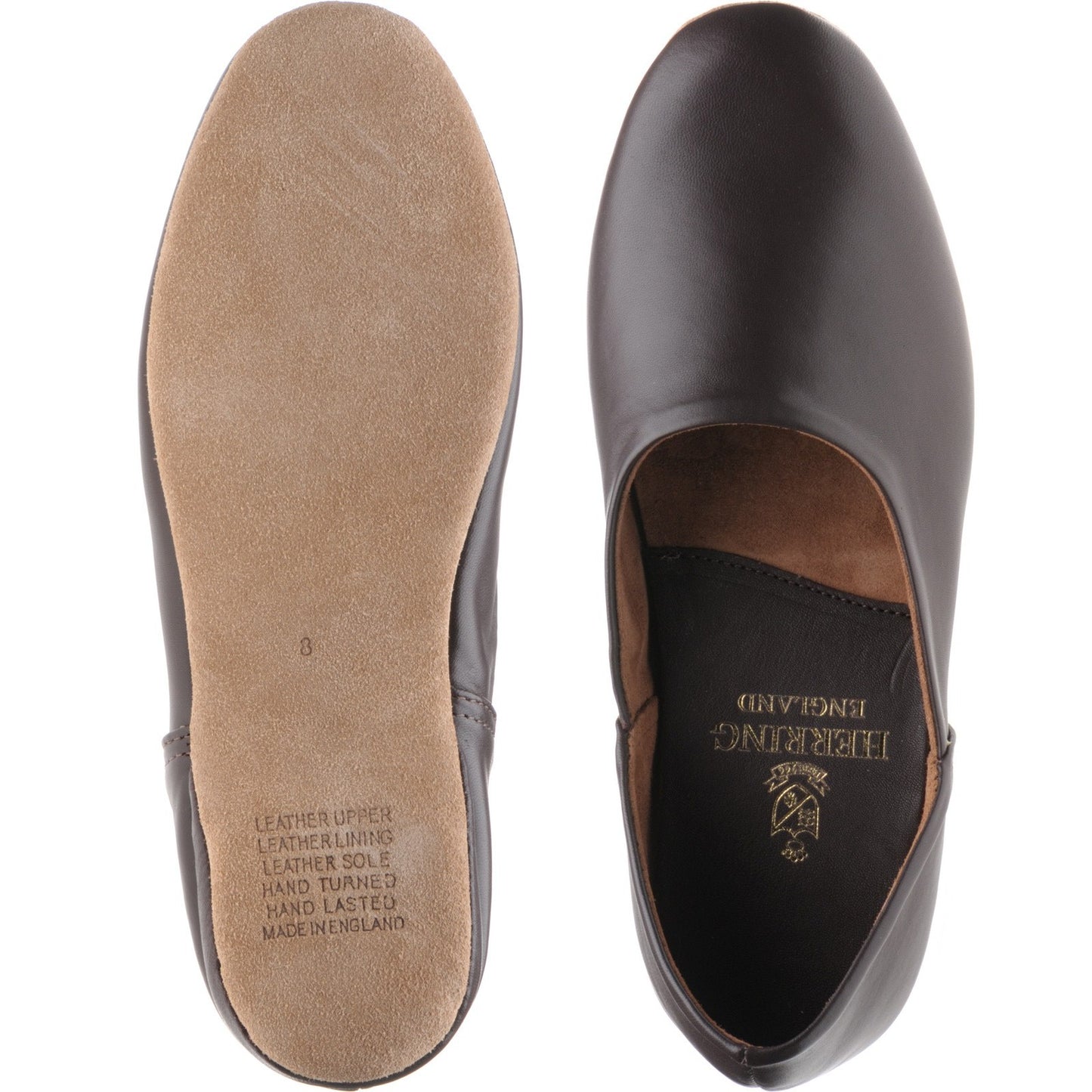 Product image for Herring Baron mens slippers in wine calf (second)