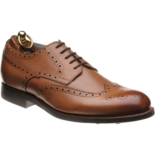 Product image for Herring Bath mens rubber-soled brogues in cognac calf
