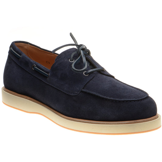Product image for Herring Bayard mens rubber-soled deck shoes in navy suede