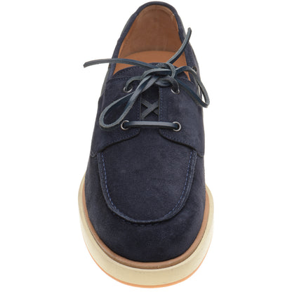 Product image for Herring Bayard mens rubber-soled deck shoes in navy suede