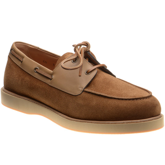 Product image for Herring Bayard mens rubber-soled deck shoes in tan suede