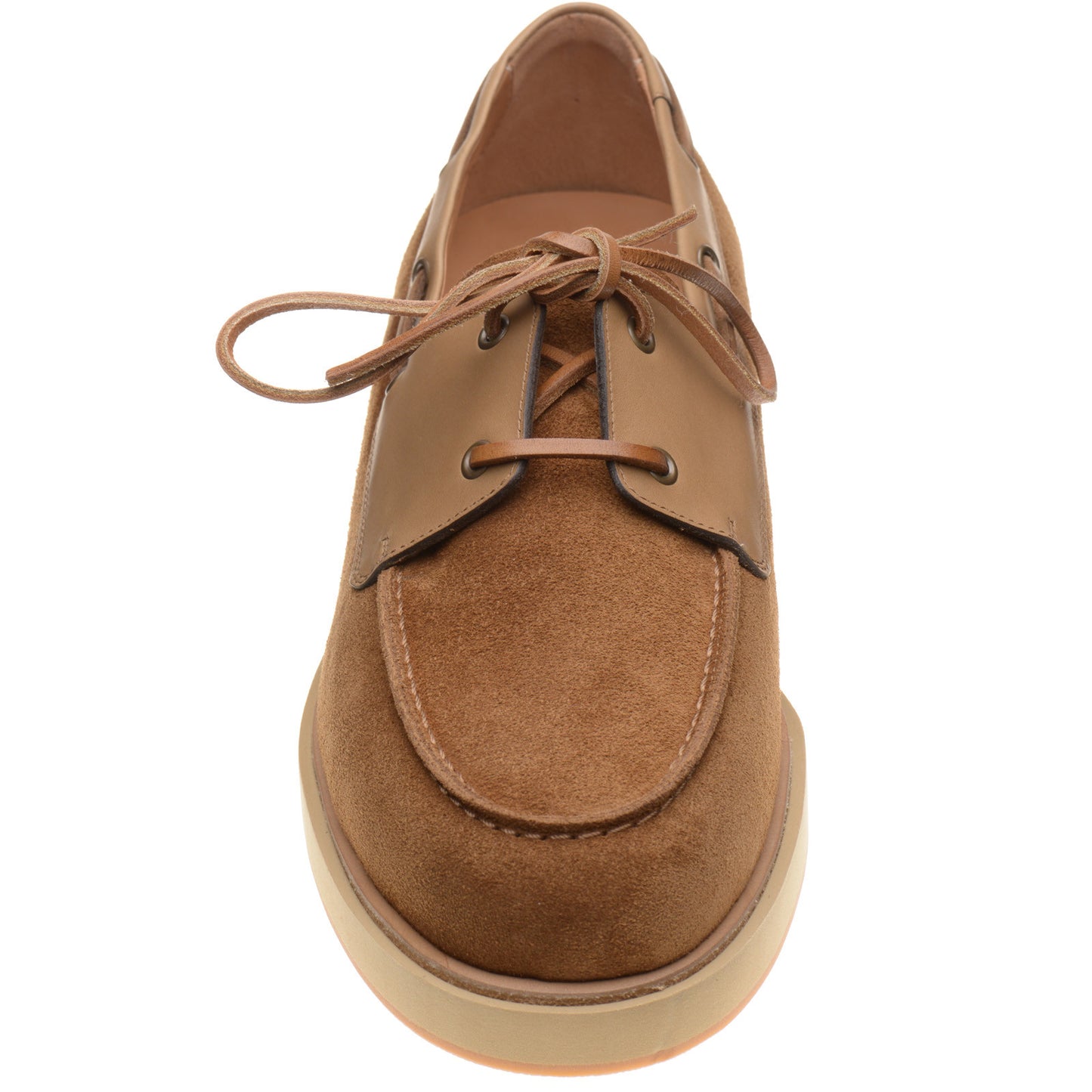 Product image for Herring Bayard mens rubber-soled deck shoes in tan suede