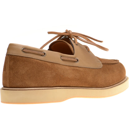 Product image for Herring Bayard mens rubber-soled deck shoes in tan suede