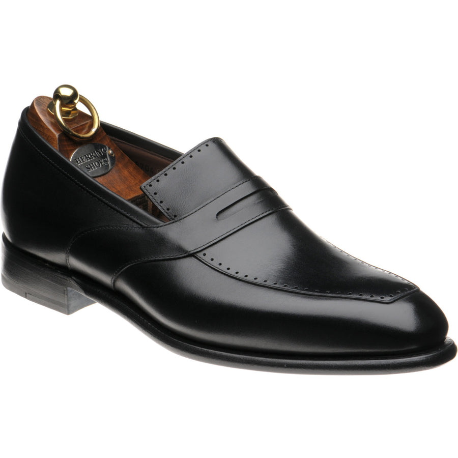 Product image for Herring Belmont mens loafers in black calf (second)