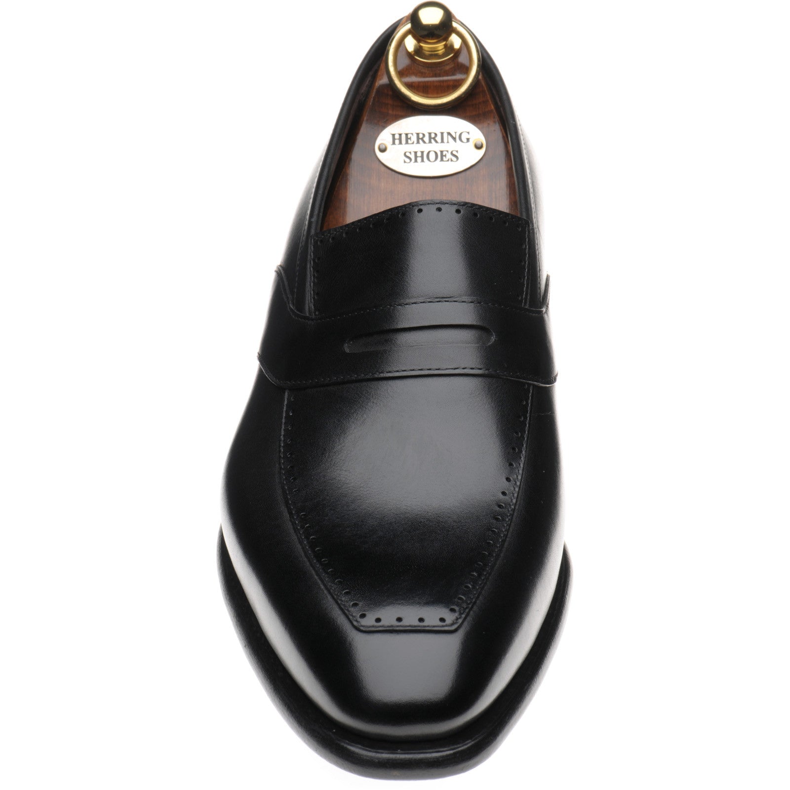 Product image for Herring Belmont mens loafers in black calf