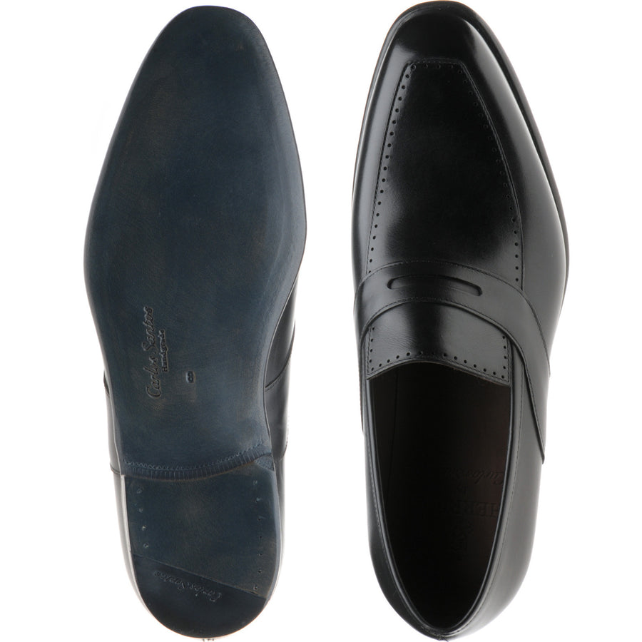 Product image for Herring Belmont mens loafers in black calf (second)