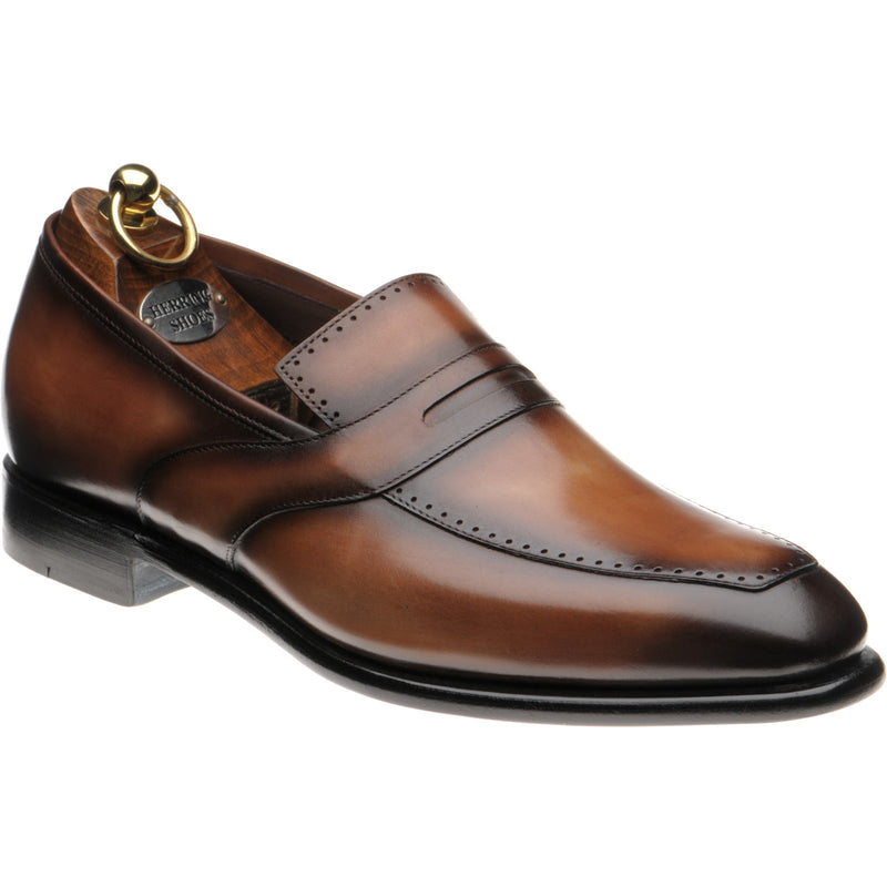 Product image for Herring Belmont mens loafers in chestnut calf (second)