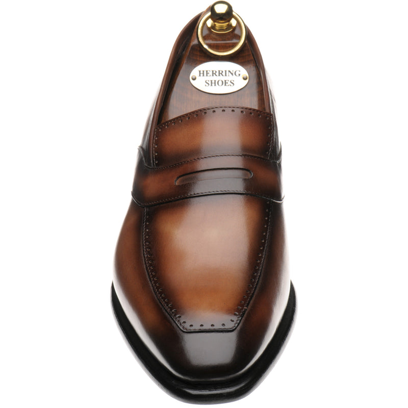 Product image for Herring Belmont mens loafers in chestnut calf (second)